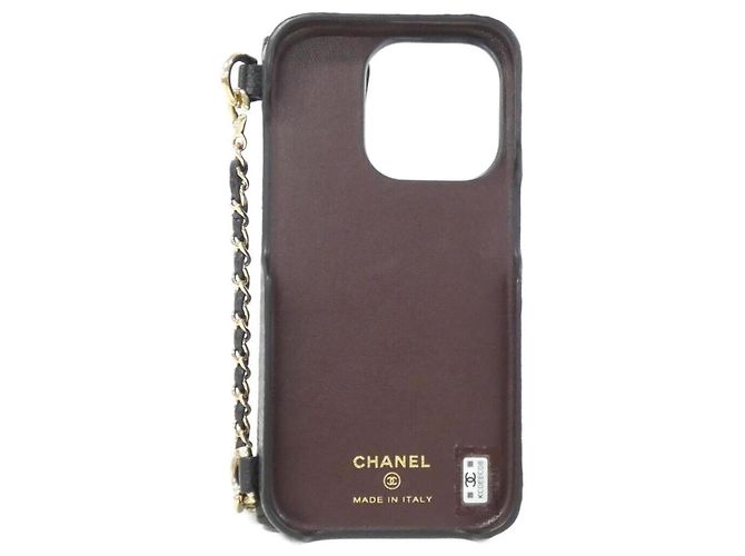 Custodia per iPhone 14 Pro Chanel Timeless Classic Line Nero - vista 2