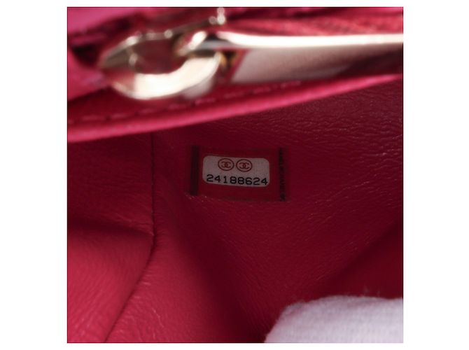 Chanel Pink Mini Quadrat Klassisch Chevron aus Lammleder mit Einzelklappe - Ansicht 6