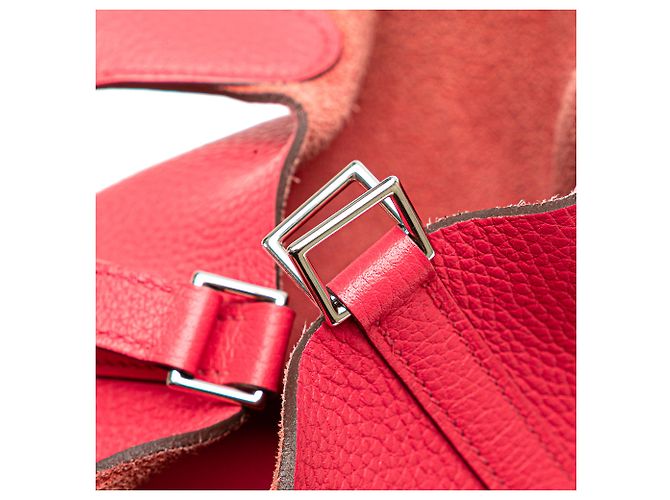 Hermès Picotin Lock 18 in pelle Clémence rosa - vista 7