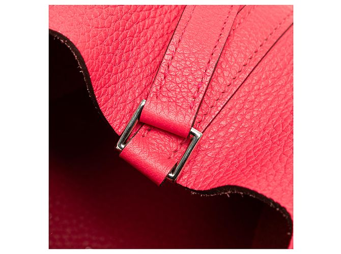 Hermès Picotin Lock 18 in pelle Clémence rosa - vista 8