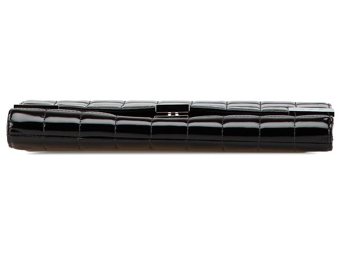 Clutch in catena in vernice nera CC cioccolato di Chanel Nero - vista 3