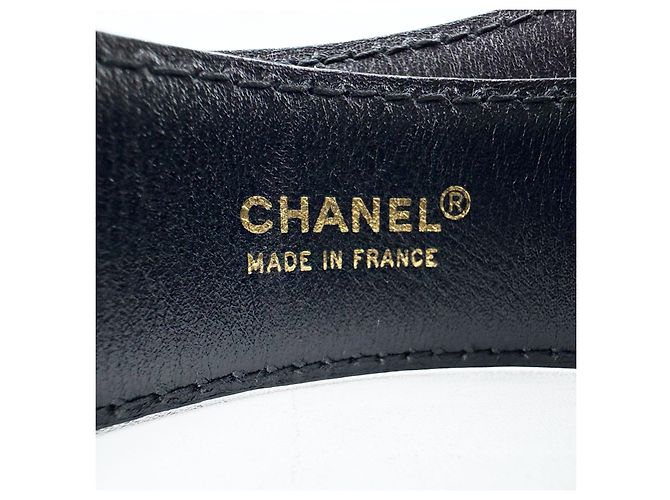 Cinturón unisex de Chanel con hebilla chapada en oro de 24 quilates Negro - vista 7