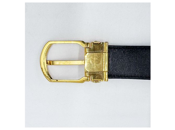 Cinturón unisex Chanel con hebilla chapada en oro de 24 quilates Negro - vista 5
