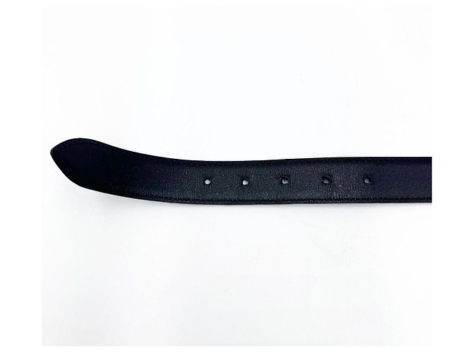 Cinturón unisex Chanel con hebilla chapada en oro de 24 quilates Negro - vista 9