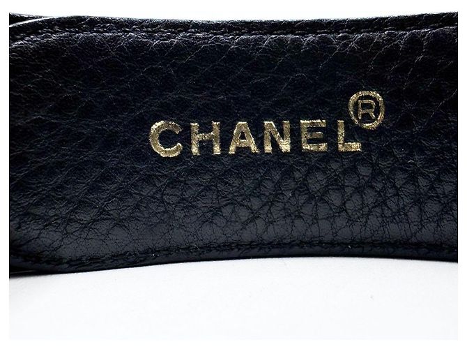 Cinturón unisex Chanel con hebilla chapada en oro de 24 quilates Negro - vista 5