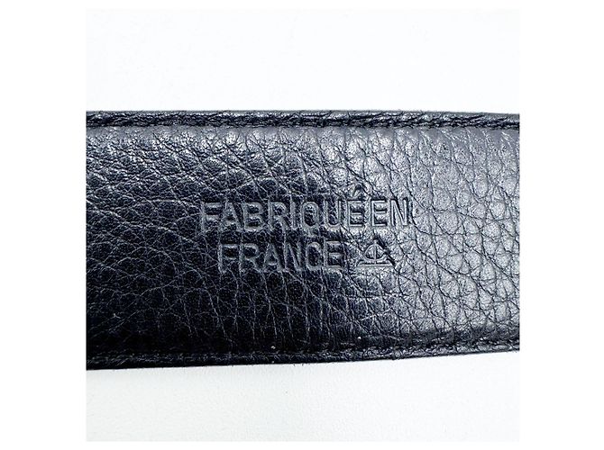 Cinturón unisex Chanel con hebilla chapada en oro de 24 quilates Negro - vista 6