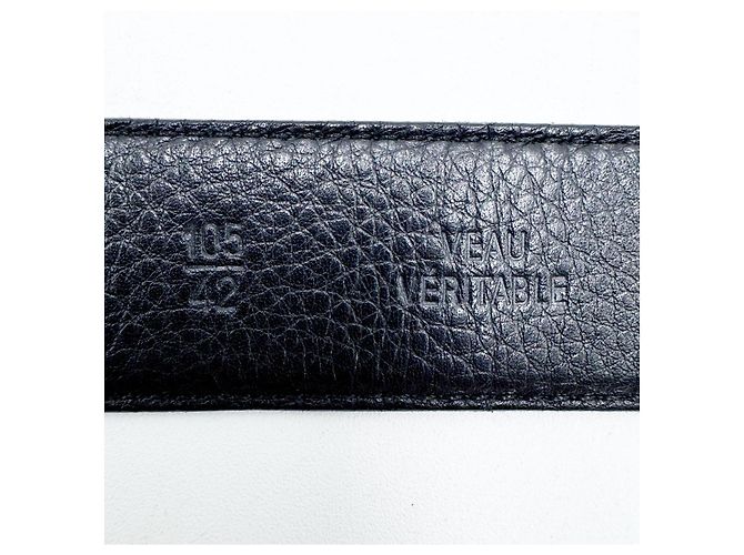 Cinturón unisex Chanel con hebilla chapada en oro de 24 quilates Negro - vista 7