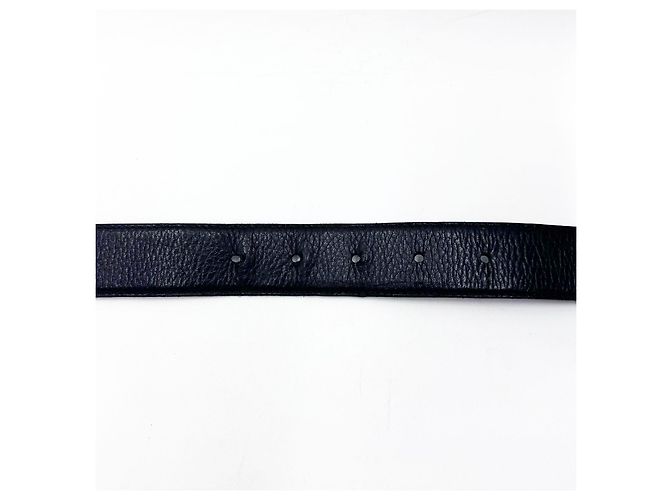 Cinturón unisex Chanel con hebilla chapada en oro de 24 quilates Negro - vista 8