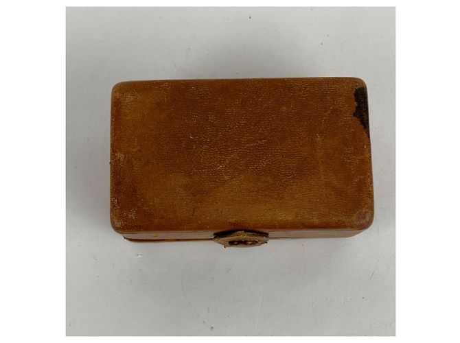 Hermès Hermes Vintage Rasier-Set mit braunem Lederetui Beige - Ansicht 10