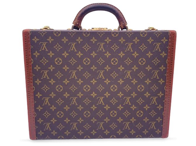 Louis Vuitton Malette rigide vintage avec monogramme Président Marron - vue 2
