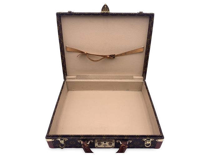 Louis Vuitton Malette rigide vintage avec monogramme Président Marron - vue 4