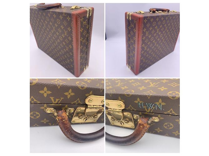 Louis Vuitton Malette rigide vintage avec monogramme Président Marron - vue 6