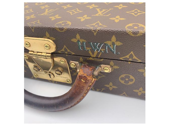 Louis Vuitton Malette rigide vintage avec monogramme Président Marron - vue 8