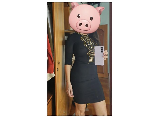 Abito Givenchy nero in viscosa con borchie dorate - vista 9