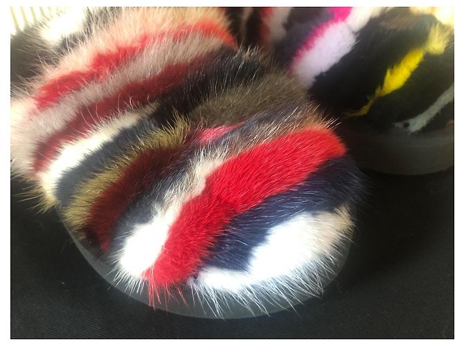 Mule Giuseppe Zanotti in pelliccia multicolore - vista 2