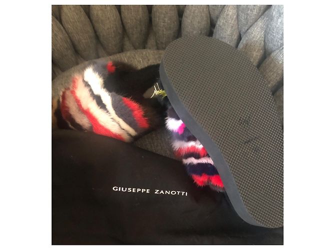 Mule Giuseppe Zanotti in pelliccia multicolore - vista 4