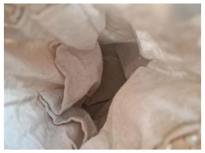 Autre Marque Borsa Cesto in Maglia di Cotone Crema - vista 11