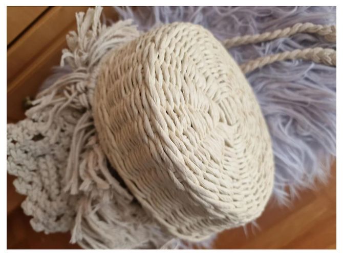 Autre Marque Borsa Cesto in Maglia di Cotone Crema - vista 12