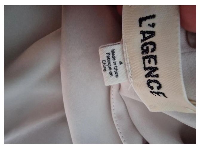 Vestido lencero L'Agence Jodie de seda crema Crudo - vista 3