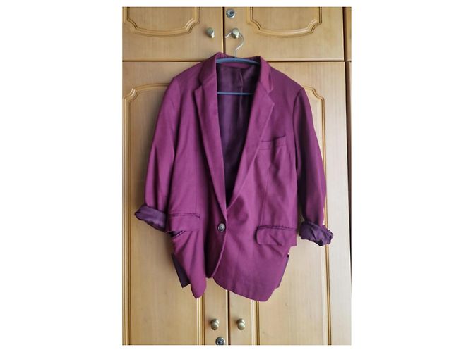 Blazer Acne in cotone bordeaux Bordò - vista 2