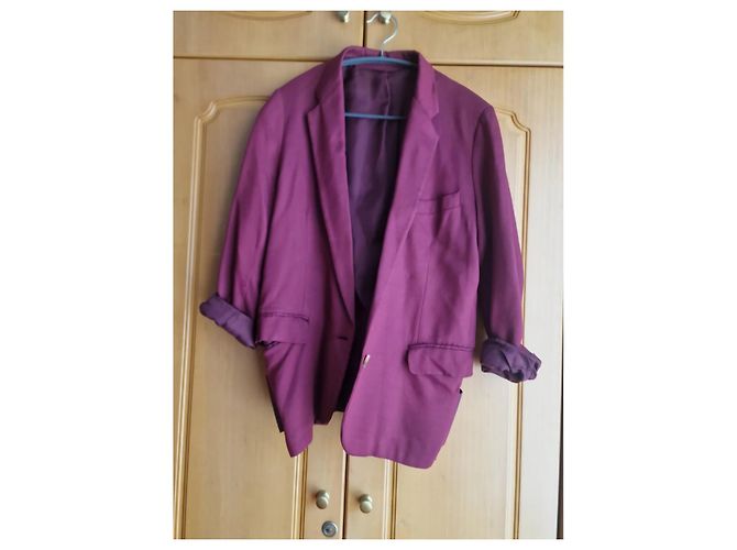 Blazer Acne in cotone bordeaux Bordò - vista 7