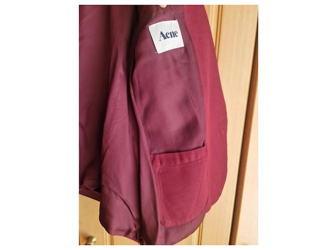 Blazer Acne in cotone bordeaux Bordò - vista 8