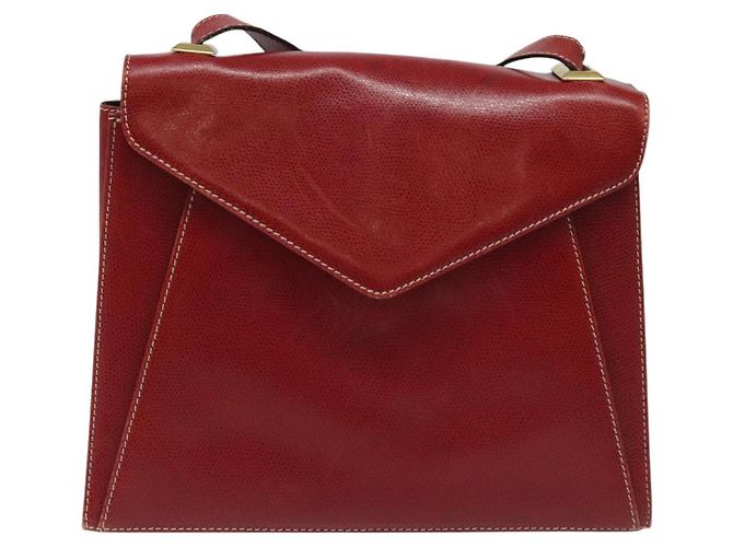 Bolsa de ombro de couro vermelho Salvatore Ferragamo Auth 98267 - vista 13