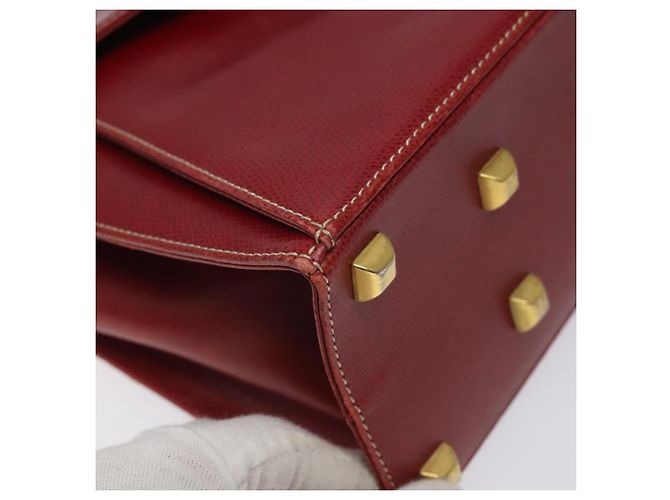 Bolsa de ombro de couro vermelho Salvatore Ferragamo Auth 98267 - vista 14