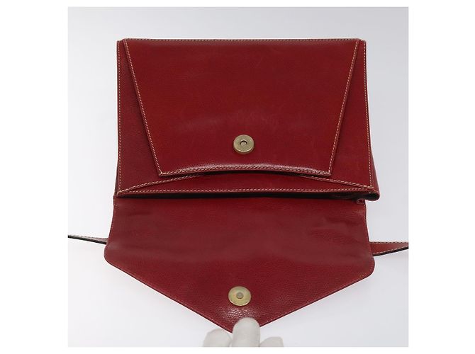 Bolsa de ombro de couro vermelho Salvatore Ferragamo Auth 98267 - vista 17