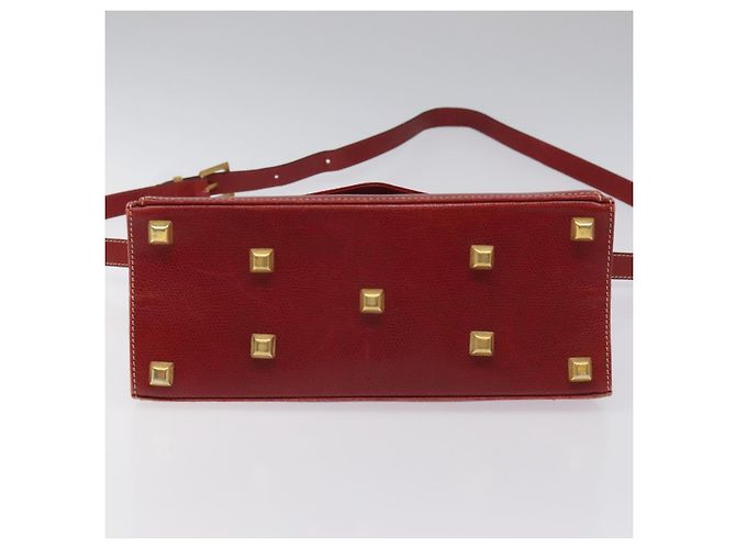 Bolsa de ombro de couro vermelho Salvatore Ferragamo Auth 98267 - vista 5