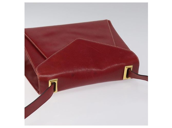 Bolsa de ombro de couro vermelho Salvatore Ferragamo Auth 98267 - vista 6