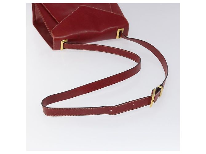Bolsa de ombro de couro vermelho Salvatore Ferragamo Auth 98267 - vista 7