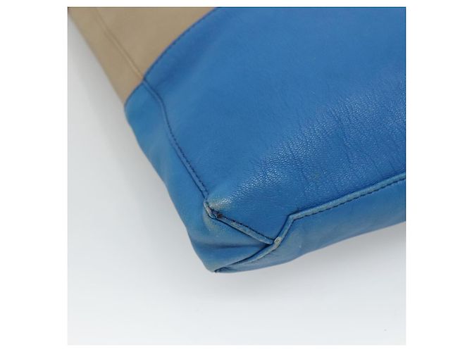 Céline Borsa a spalla CELINE in pelle beige oro blu Auth bs22533 D'oro - vista 17