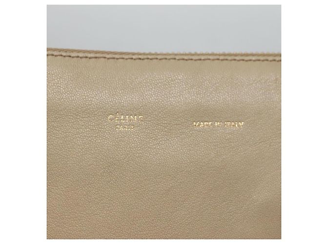Céline Borsa a spalla CELINE in pelle beige oro blu Auth bs22533 D'oro - vista 18