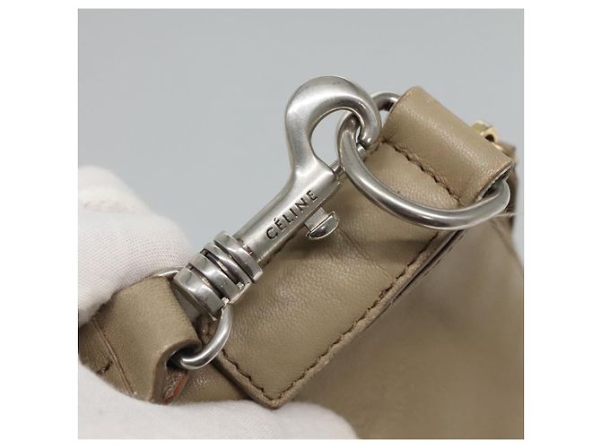 Céline Borsa a spalla CELINE in pelle beige oro blu Auth bs22533 D'oro - vista 19
