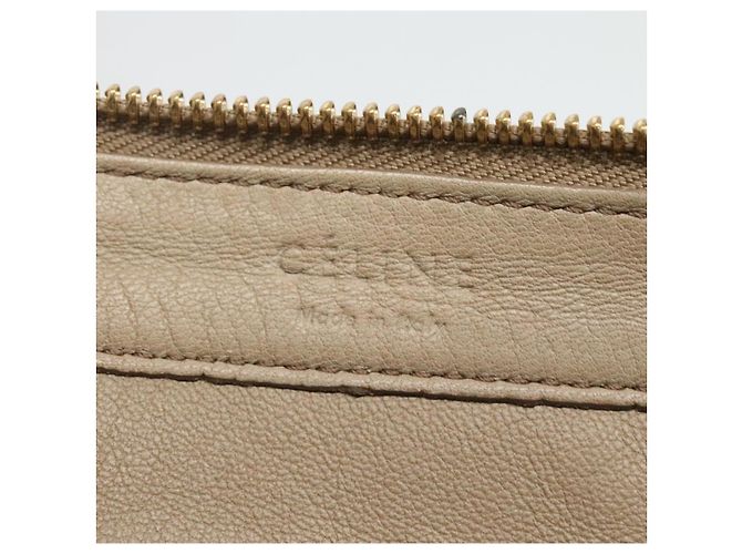 Céline Borsa a spalla CELINE in pelle beige oro blu Auth bs22533 D'oro - vista 20