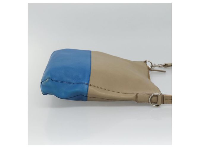 Céline Borsa a spalla CELINE in pelle beige oro blu Auth bs22533 D'oro - vista 3