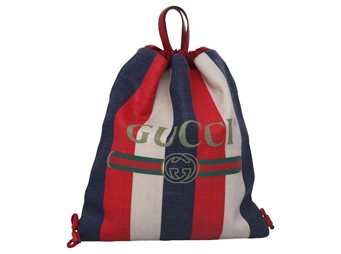 GUCCI Backpack Canvas Red Navy 473872 Auth BA150 Navy blue - view 13