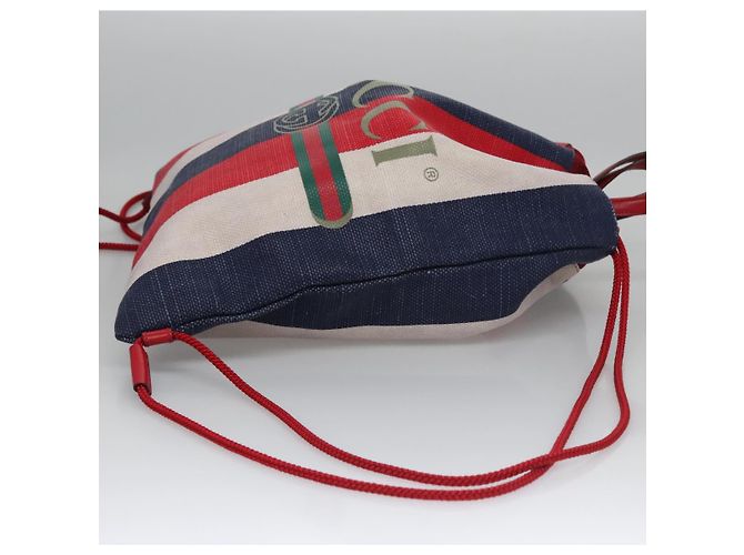 GUCCI Backpack Canvas Red Navy 473872 Auth BA150 Navy blue - view 3