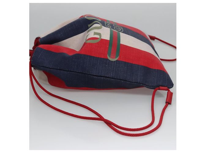 GUCCI Backpack Canvas Red Navy 473872 Auth BA150 Navy blue - view 4
