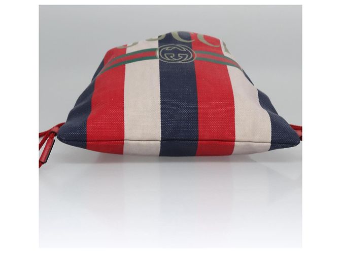 GUCCI Backpack Canvas Red Navy 473872 Auth BA150 Navy blue - view 5