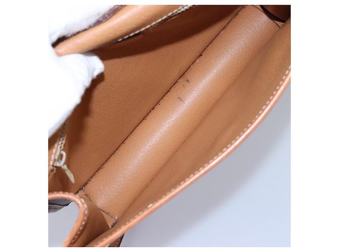 Céline Borsa a spalla in tela Macadam CELINE in pelle PVC marrone oro Auth BD213 D'oro - vista 10