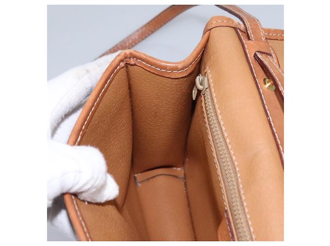 Céline Borsa a spalla in tela Macadam CELINE in pelle PVC marrone oro Auth BD213 D'oro - vista 16