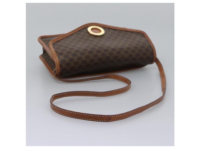 Céline Borsa a spalla in tela Macadam CELINE in pelle PVC marrone oro Auth BD213 D'oro - vista 6