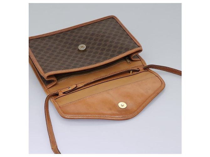 Céline Borsa a spalla in tela Macadam CELINE in pelle PVC marrone oro Auth BD213 D'oro - vista 9