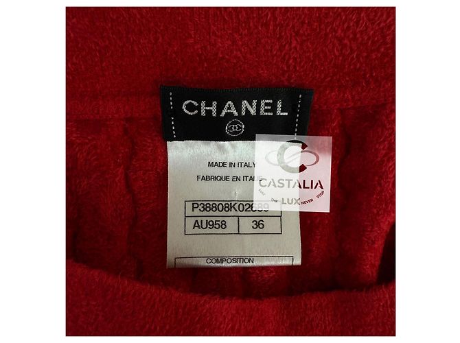 Chanel Rotes Plüschkleid im Kristen Stewart Stil 36 FR - Ansicht 14