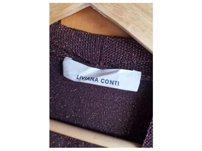 Autre Marque Kimono Liviana Conti Chocolate Lurex Bronce - vista 2