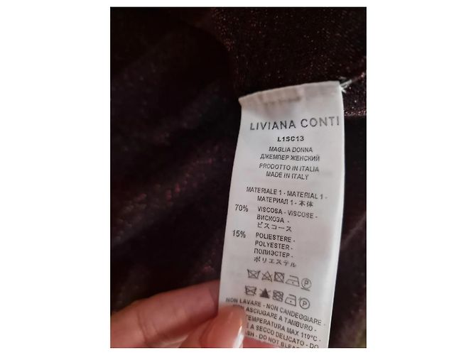 Autre Marque Kimono Liviana Conti Chocolate Lurex Bronce - vista 7
