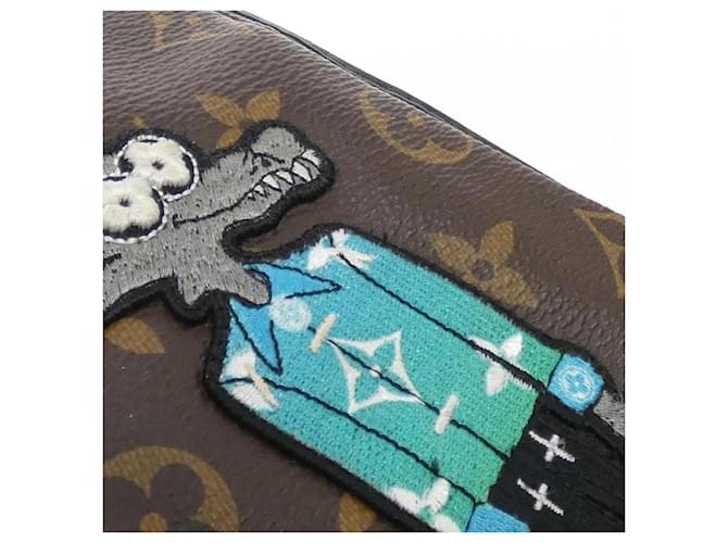 Pochette Keepall Monogram Louis Vuitton Marrone Nero - vista 7