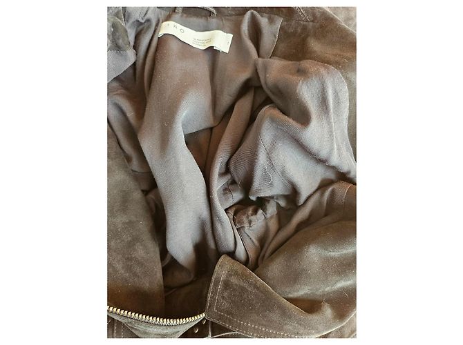 Giacca Biker Iro in Suede Nero - vista 10